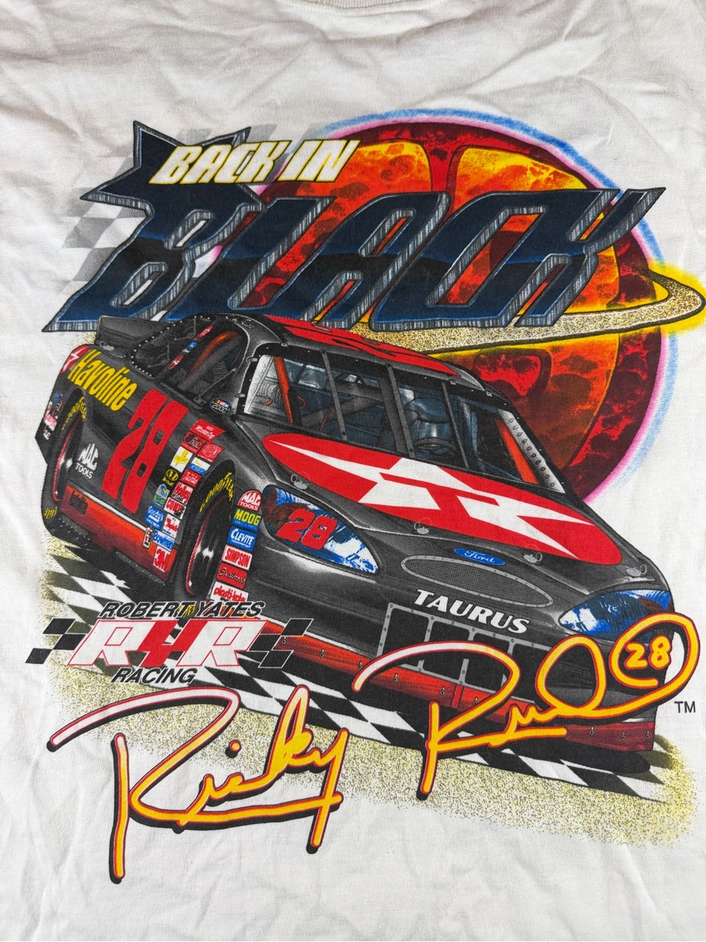 2000’s Ricky Rudd Nascar White Short-Sleeve Graphic Racing Tee - Picture 2 of 7